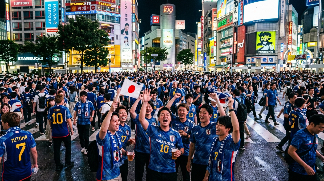 Samurai Biru Kunci Tiket Babak 32 Besar, Suporter Padati Shibuya Crossing Rayakan Kelulusan Dramatis Jepang